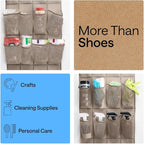 GORILLA GRIP Over the Door Shoe Organizer, 24 Large Breathable Mesh Pockets - Image 6