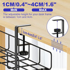 Under Desk Cable Management Tray, 31.5'' No Drill Heavy Duty Steel Cable Tray - Image 4