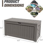 JUMMICO 120 Gallon Resin Deck Box, Large Outdoor Storage Box Waterproof & Lockable for Garden, Patio, Pools (Light Brown) - Image 7