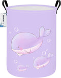 Round Foldable Girls' Storage Basket Kids Laundry Hamper Purple Gift Basket by ONOEV