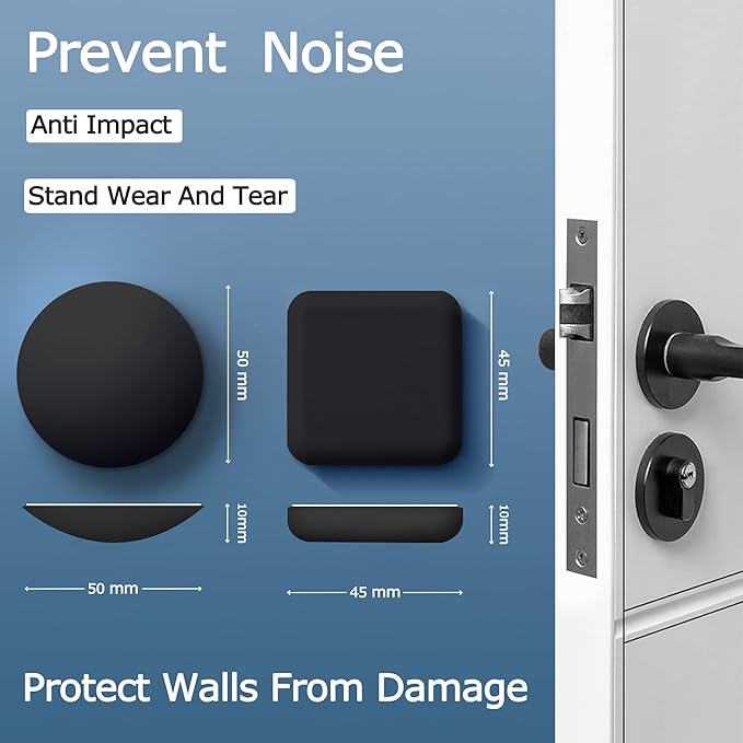 XoYoZo Door Stoppers Wall Protector Buffer Guard Doorknob Door Handle Bumper - Image 2