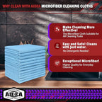AIDEA Microfiber Cleaning Cloth Blue 20PK, Microfiber Towels - Image 2