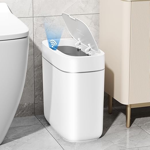 Motion Sensor Small Trash Can for Bathroom, 3.5 Gallon Automatic Touchless by JUDRDO