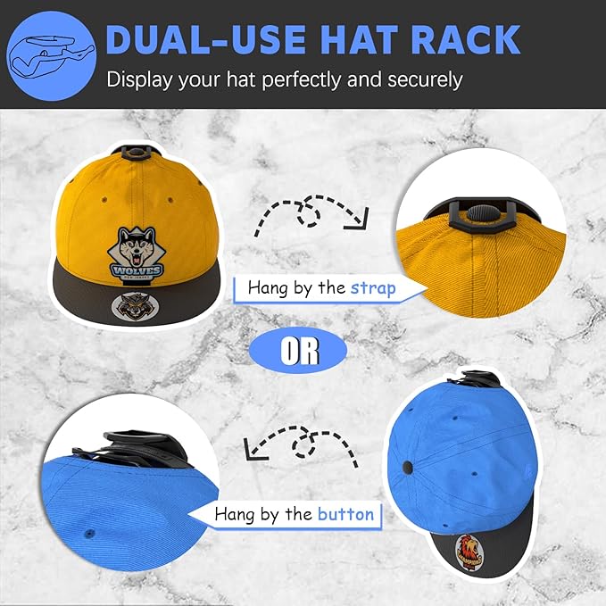 16 Pack Adhesive Hat Hooks for Wall, Strong Hat Rack for Baseball Caps - Image 3