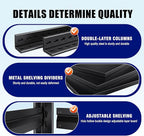 71" H-46 W Garage Shelving Heavy Duty Storage Shelves, Metal Adjustable Shelving Unit, Utility Garage Organizer Shelf for Basement, Pantry, Kitchen, Warehouse, 20" D x 46" W x 71.2" H, Black - Image 7