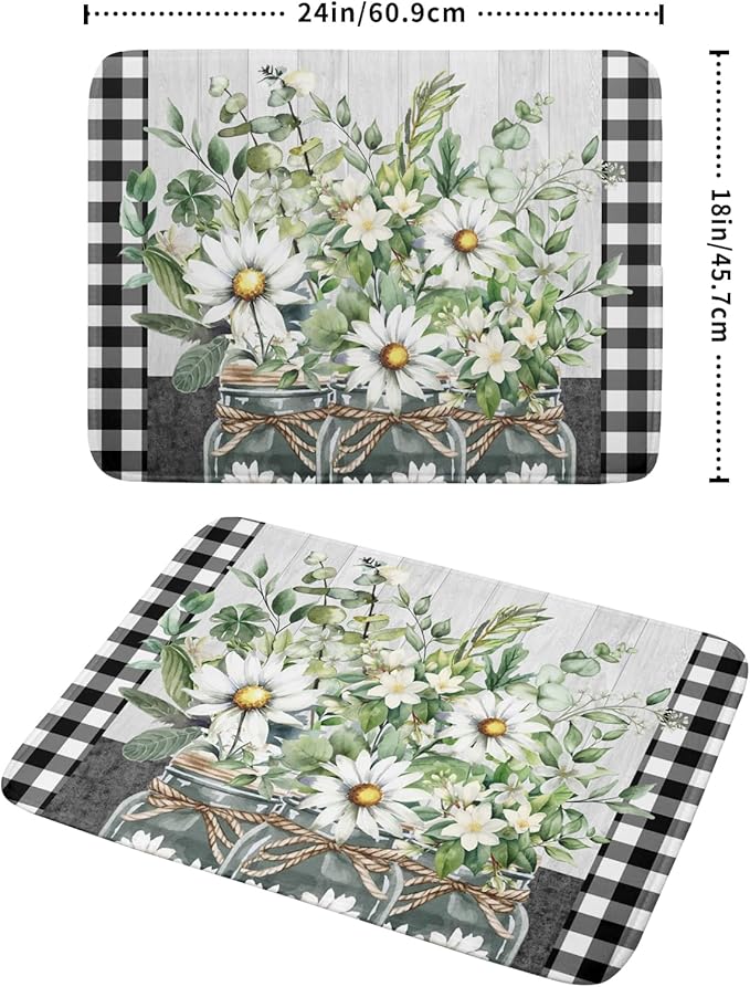 Spring Daisy Floral Dish Drying Mat - Image 2