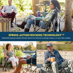 GCI Outdoor Kickback Rocker Camping Chair | Portable Folding Rocking Chair with Durable Armrests, Drink Holder & Relaxed Lowered Seat for Comfort — Loden Green - Image 5