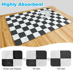 Checkered Dish Drying Mat for Kitchen Counter, Absorbent Non-Slip Coffee Mat - Image 4