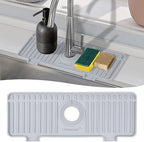 Kitchen Sink Splash Guard, Silicone Faucet Guard & Draining Mat, 10° Large by Amerner