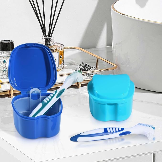 2 Pack Denture Bath Case Cup Box Holder Storage Container - Image 6