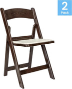 Flash Furniture Hercules Commercial Indoor/Outdoor Folding Event Chair, Wood Look, Weather-Resistant, Lightweight Design, Versatile Use, Set of 2, Dark Brown - Image 4