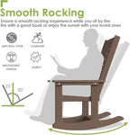 GREENVINES Outdoor Rocking Chairs | Set of 2 | Porch Rocker | HDPE Plastic | Wood Grain | Oversized Rockers | High Back | Big & Tall | Ladder Back | Dark Brown | for Patio Outside - Image 5