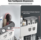Toothbrush Holders Wall Mounted, Double Automatic Toothpaste Dispensers - Image 3