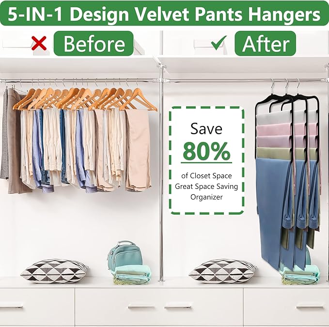 Pants Hangers Space Saving, 5P Scarf Hangers - Image 2