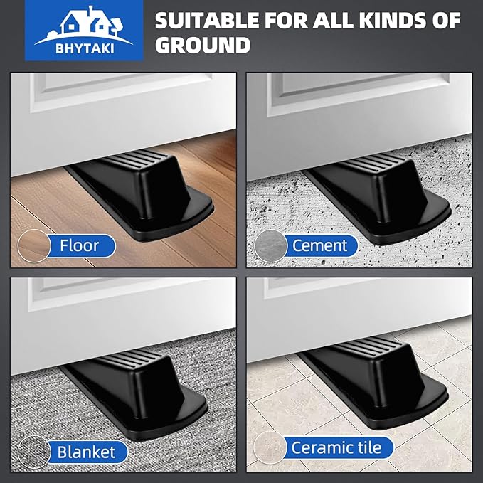 Door Stoppers for Bottom of Door on Floor, Premium Rubber Stoppers Wedge - Image 5