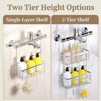 DELLAN Hanging Shower Organizer, 2-Tier Shower Rack - Image 4