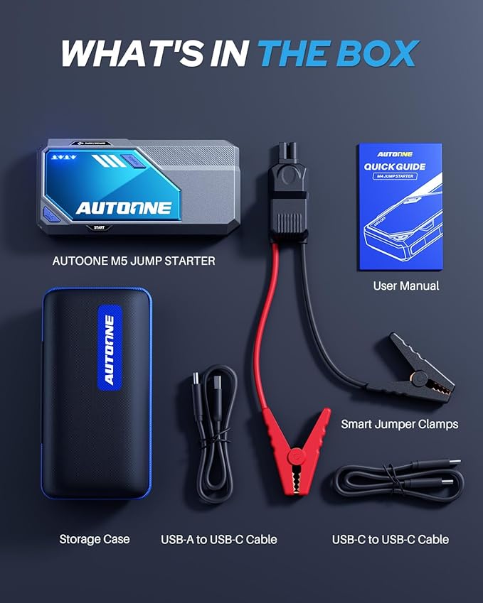 AUTOONE M5 8500A Car Jump Starter 12V Battery Jumper Starter Portable 168W DC - Image 9