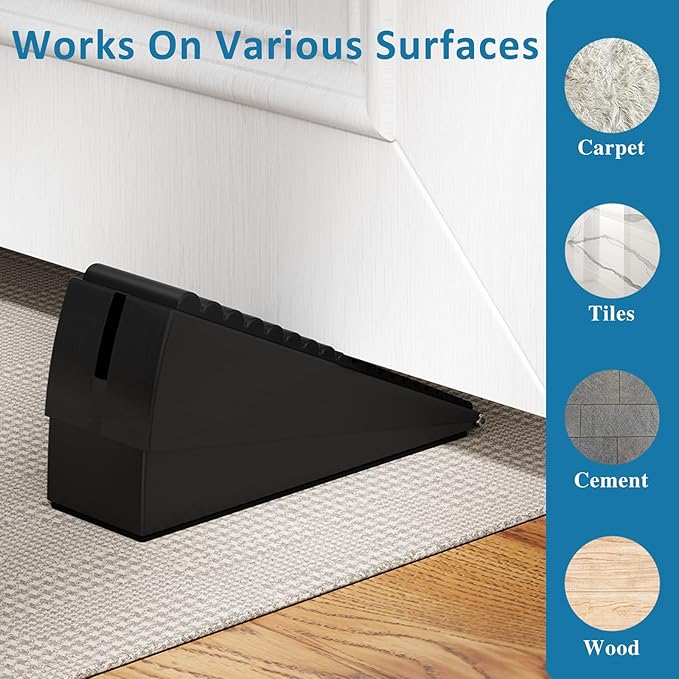 2 Pack Heavy Duty Door Stopper, Adjustable Spring Large Stopper, 3 Inches High - Image 5