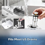 2 Pack Bathroom Sink Drain Strainer, Universal Sink Stopper - Image 5