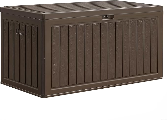YITAHOME 90 Gallon Large Deck Box with Side Handles, Outdoor Double-Wall Storage for Patio Furniture Cushions, Garden Pool Accessories, Waterproof & Lockable by YITAHOME