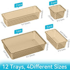 12 PCS Drawer Organizer Set, 4 Sizes Tool Storage Trays - Image 4