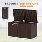 Flamaker Resin Deck Box 250 Gallon, Waterproof Imitation-Wood Lockable Storage Box with Separator Plate Outdoor Indoor, Garden, Patio Furniture for Tools&Pool Accessories (Deep Brown) - Image 8