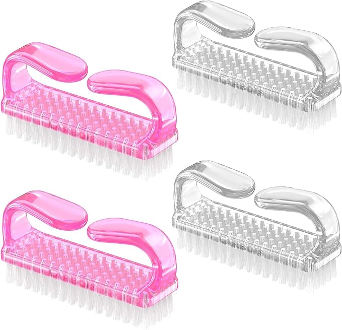 Handle Grip Nail Brush, Hand Fingernail Brush Cleaner Scrubbing Kit Pedicure by Larbois