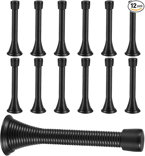 12 Pack Spring Door Stops 3 1/4 Inch Flexible Heavy Duty Spring Door Stopper by KISEER