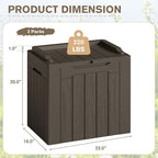 JUMMICO 31 Gallon Resin Deck Box Waterproof Indoor Outdoor Storage Boxes for Patio Furniture Cushions and Garden Tools (Brown, 31gallon-2 Packs) - Image 6