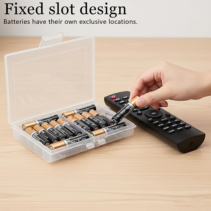 6 Pack Battery Organizer for AA/AAA Batteries, 10-Slot Battery Storage Box - Image 4