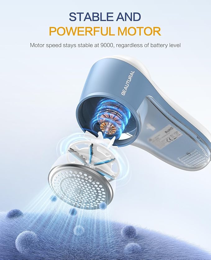 BEAUTURAL Fabric Shaver, Rechargeable Lint Remover - Image 2