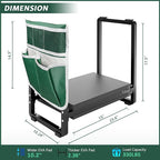 FLINTER 10.2" Wider Garden Kneeler and Seat, Heavy Duty Thick Gardening Bench for Kneeling and Seat - Garden Kneelers for Seniors, Gardening Stools for Women, Grandparents, Gardeners, Black - Image 2