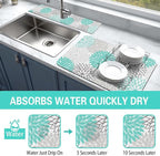 Dish Drying Mat for Kitchen Counter Matt, Super Absorbent Non-slip Rubber Backed - Image 3
