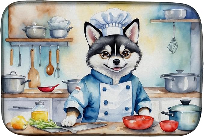 Caroline's Treasures DAC6183DDM Alaskan Klee Kai The Chef Dish Drying Mat by CarolinesTreasures