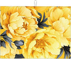 Yellow Peony Dish Drying Mats for Kitchen Counter, Absorbent Reversible by Unknown