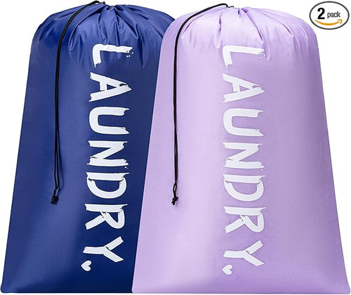 2 Pack 28" x 40"Travel Laundry Bag, Machine Washable Dirty Clothes Organizer by Unknown