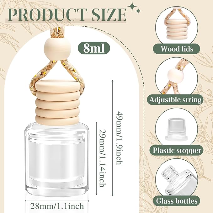 AROIC Hanging Car Air Freshener, 6 Pack Vanilla Cream Long Lasting & Refillable - Image 5