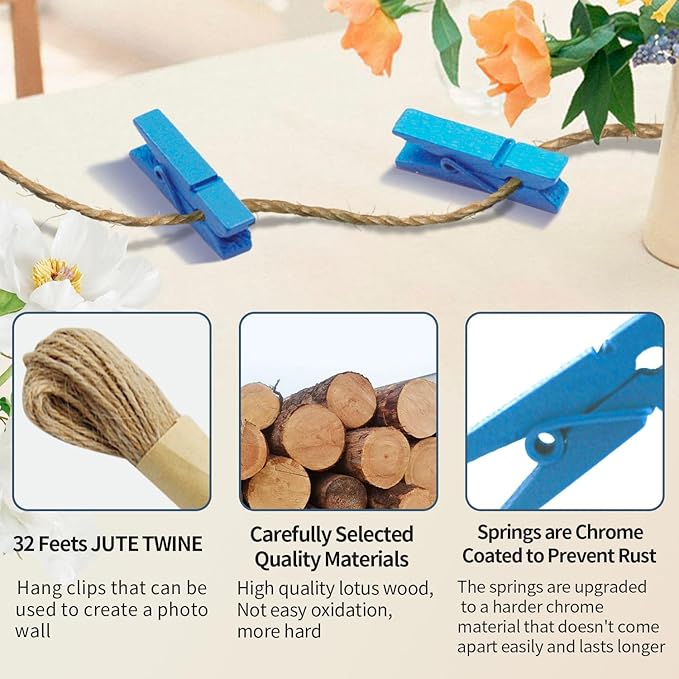1.35 Inch Mini Clothes Pins for Photo100 Pcs - Image 3