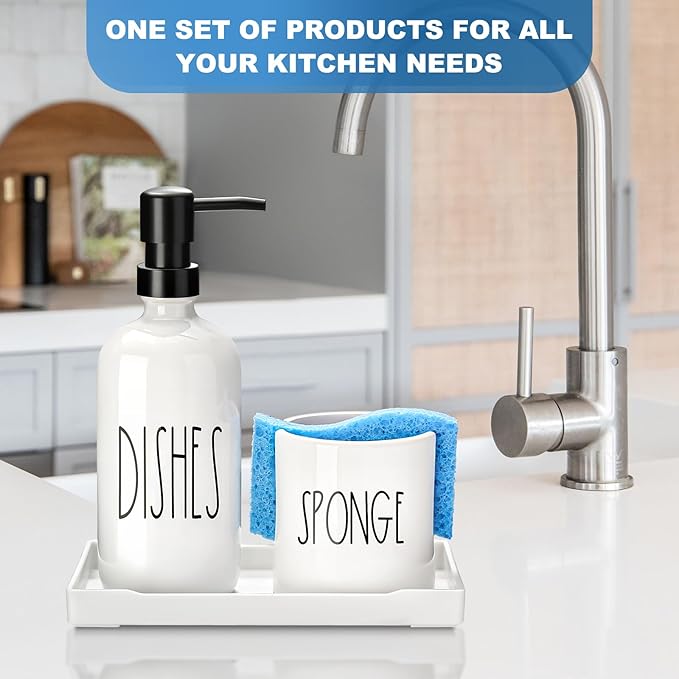 Dish Soap Dispenser for Kitchen, Ceramic Dish Soap Dispenser - Image 7