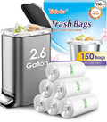 2.6 Gallon 150 Counts Small Trash Bags Garbage Bags by Teivio, Bathroom Trash by Teivio