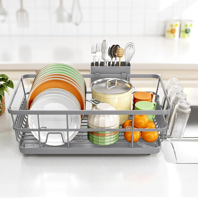 TOOLF Large Dish Drying Rack for Kitchen Counter, Kitchen Dish Racks - Image 9