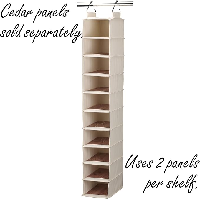 Household Essentials Hanging Shoe Organizer, 10 Wide Cubbies - Image 5