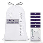 happimess 13.2 Gallon Drawstring Trash Bags, Heavy Duty LDPE Liners by Happimess