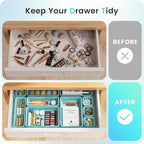 【】 【】 BlueGreen Drawer Organizer, Makeup organizer - Image 4