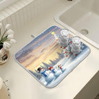 Christmas Tree and Snowman Dish Drying Mat - Image 7