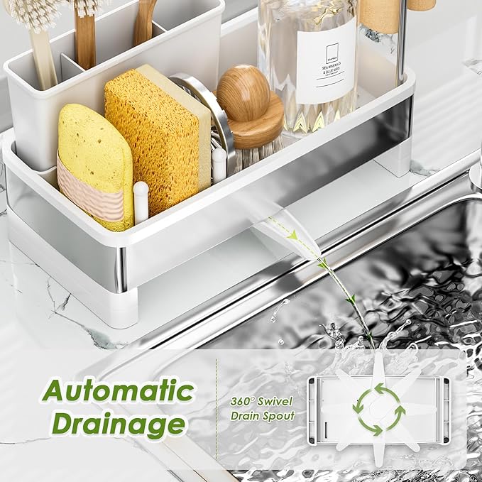 Ewaiira Stainless Steel Sink Caddy, Sponge Holder - Image 5