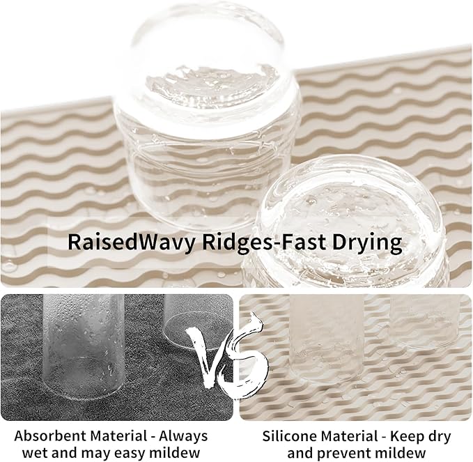 ZLR Silicone Dish Drying Mat 12" x 12" Square - Image 2