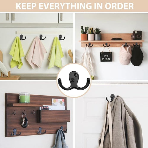 14 Pack Coat Hooks, Heavy Duty Double Prong Coat Hooks Wall Mounted - Image 2