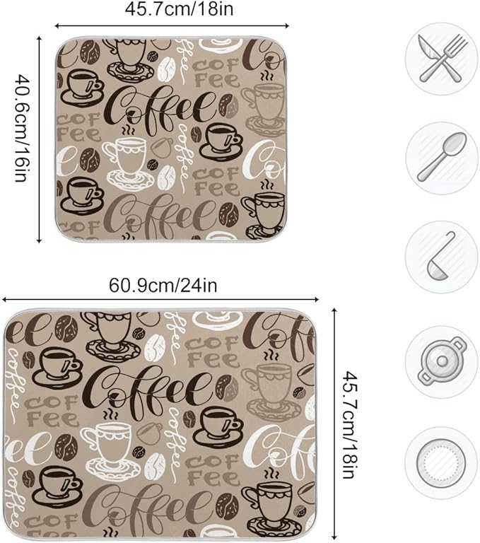 Brown Coffee Dish Drying Mat - Image 2