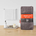 24 Pack Wash Cloths | Multicolour 100% Cotton Extra Absorbent Face Towels | Soft - Image 2